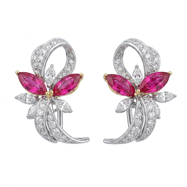18K Ruby & Diamond Earrings